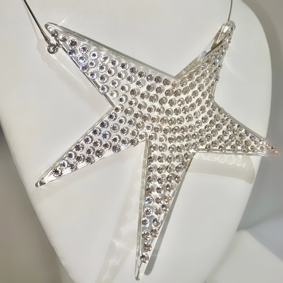 Acrylic Crystal Star Necklace Embellished With Genuine “Crystal Stone Elements” - Picture 7 of 12